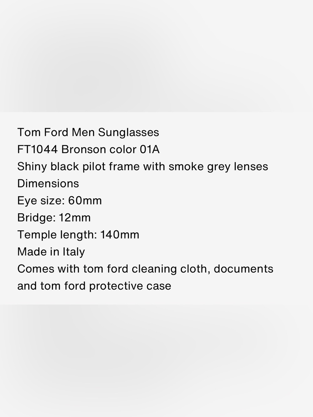 Tom Ford Black Shield Sunglasses with Dark Smoke Lenses - Picture 12 of 12